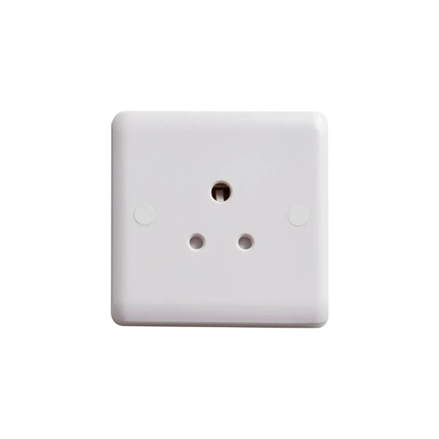 Photograph of Vimark Curve Vc1331 5A 1 Gang Round Pin Socket White