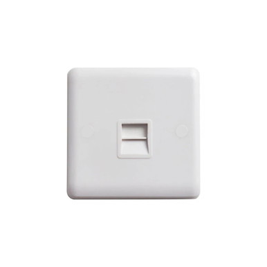 Deta Electrical Vimark Curve Single Master Telephone Outlet, Urea Formaldehyde, 88 x 88 x 8mm product image