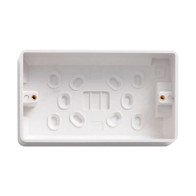 Deta Electrical Pattress Box VC Series, Urea Formaldehyde, 33mm, White, 2 Gang product image