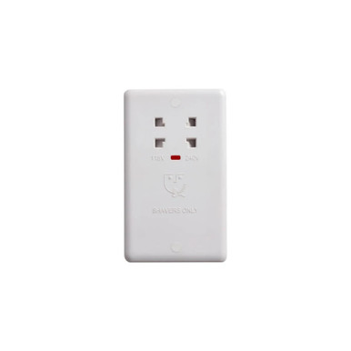 Deta Electrical Dual Voltage Shaver Socket, Vimark Curve, Urea Formaldehyde, 8x88x146mm product image