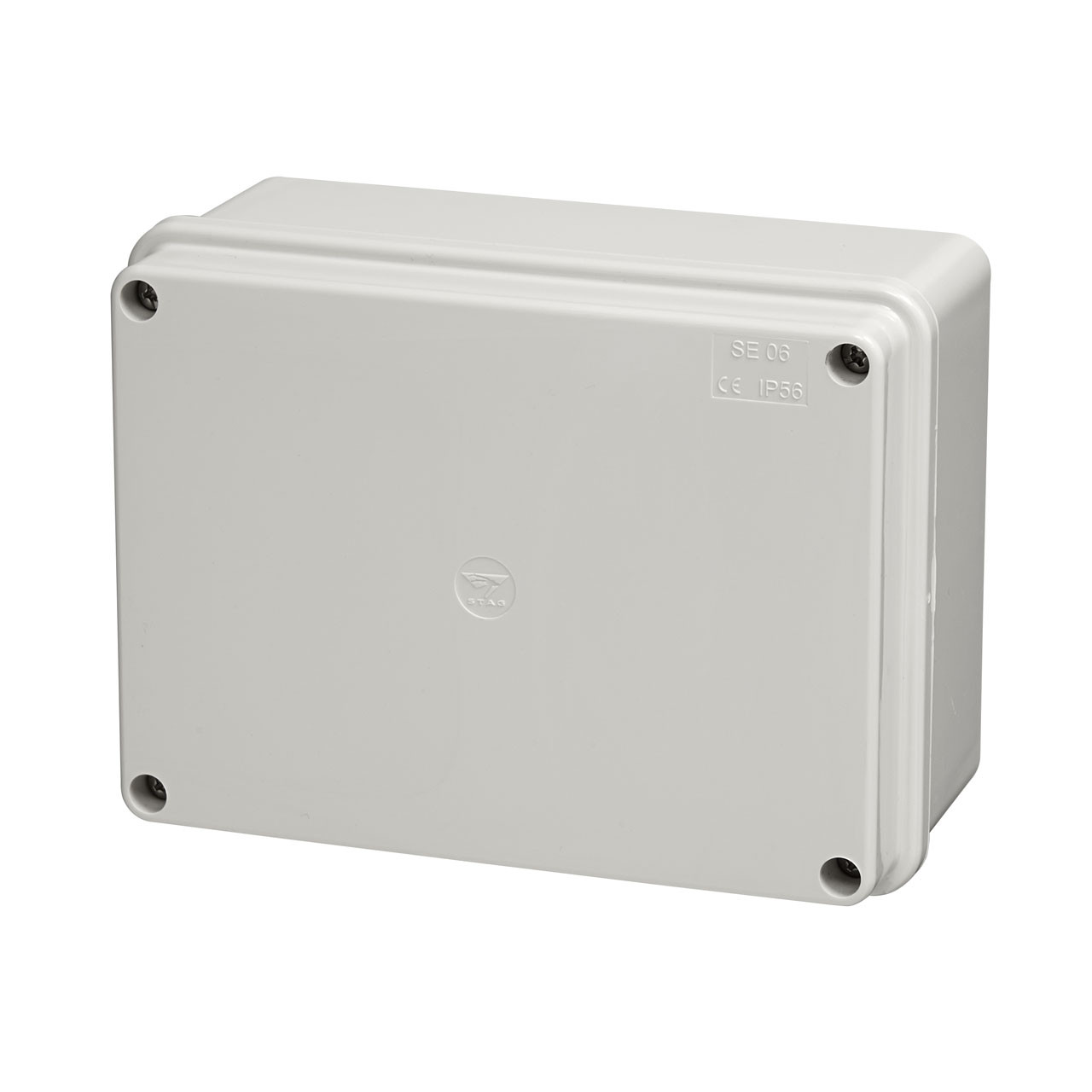 Photograph of Stag SE Enclosure, Polymer Grey, IP56, UKCA;CE;CEI 64-8;CEI 23/48, 70x150x110mm, 1 Piece