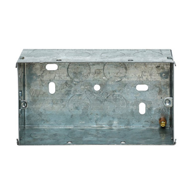 Further photograph of Appleby SB Installation Box, 2 Gang Galvanised Steel, Flush Mount, 68.3 x 129 x 47mm