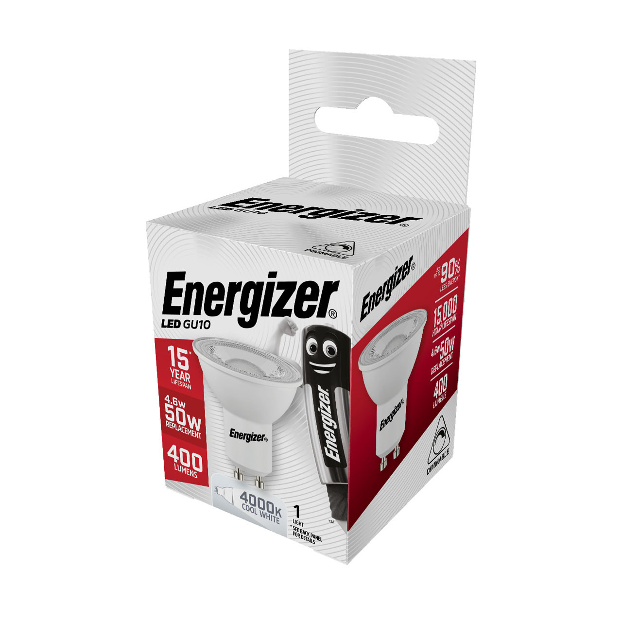 Photograph of Energizer S8827 4.6W 375Lm Dimmable LED GU10 Cool White