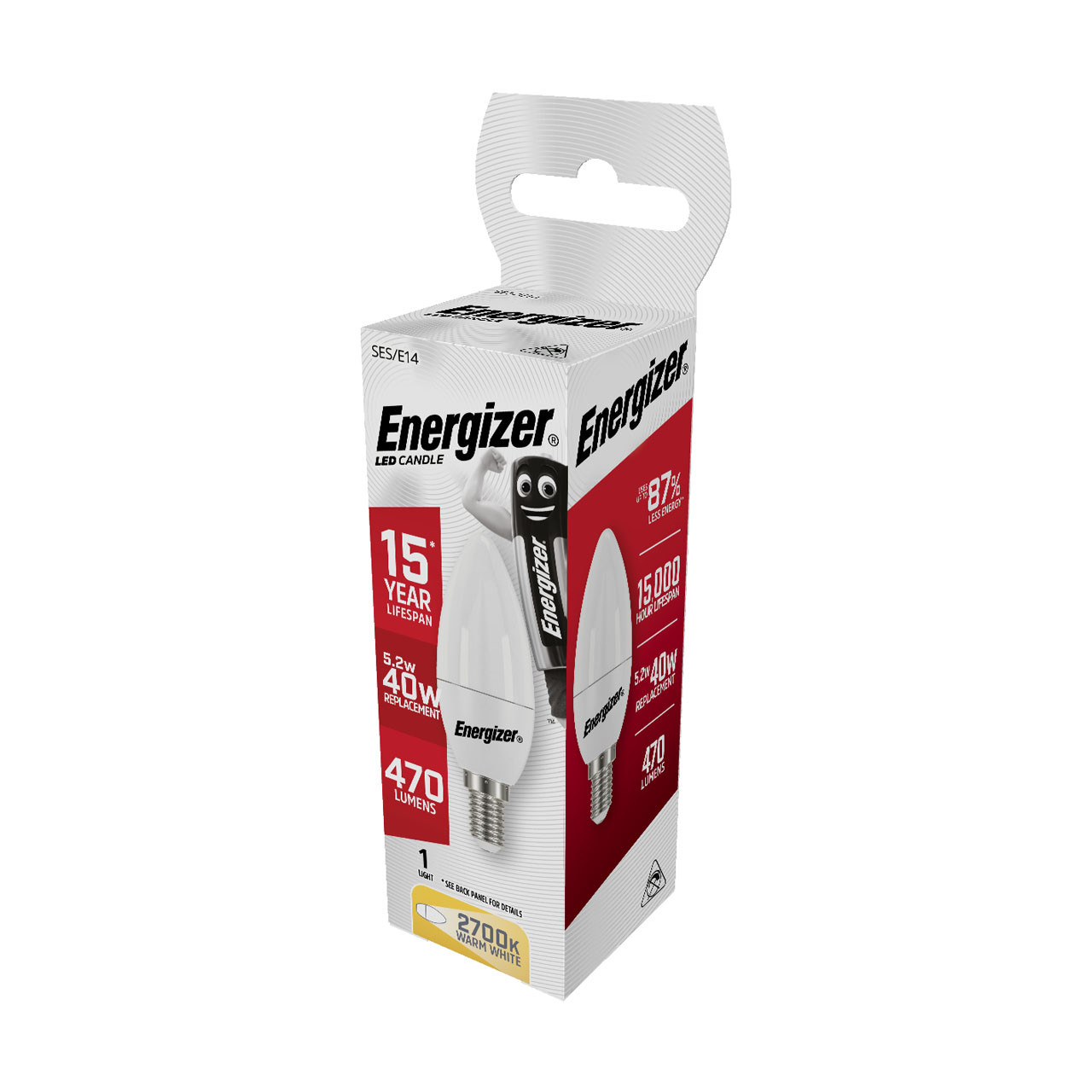 Photograph of Energizer S8851 5.2W LED Candle 470Lm Opal E14 Warm White