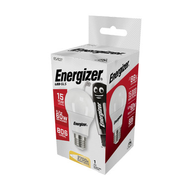 Further photograph of Energizer S8863 8.2W LED GLS 806Lm Opal E27 Warm White