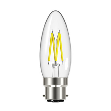 Further photograph of Energizer S12855 4W Dimmable Filament LED Candle 470Lm B22 Warm White
