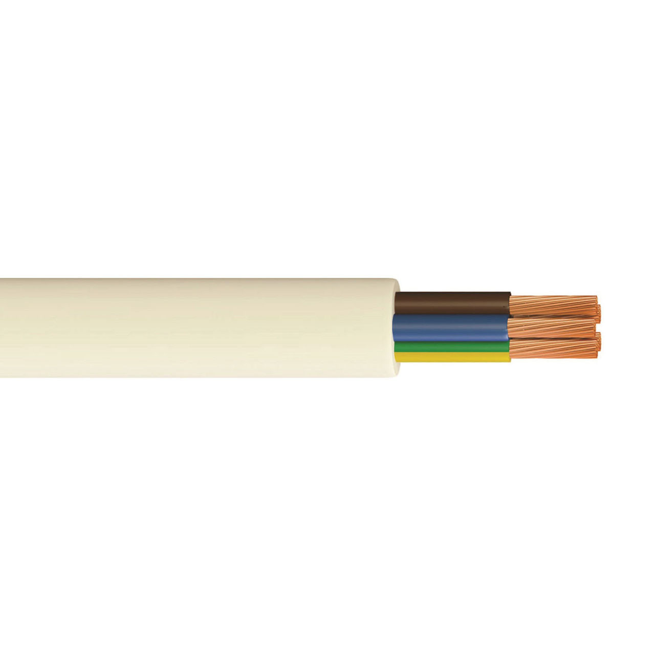 Photograph of Pitacs 3095Y 0.75mm 10M 5 Core White Cable, PVC, Copper Conductor, BASEC Approved