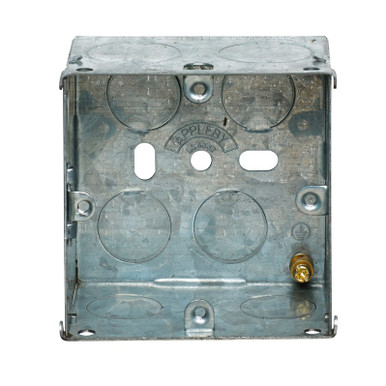 Appleby SB Installation Box, 1 Gang, Galvanised Steel, Flush Mount, 68.3mm x 68.3mm x 47mm product image