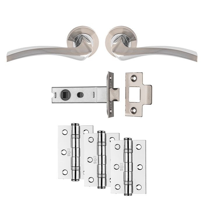 Photograph of Carlisle Brass Sines Ultimate Door Pack Satin Nickel/Polished Chrome