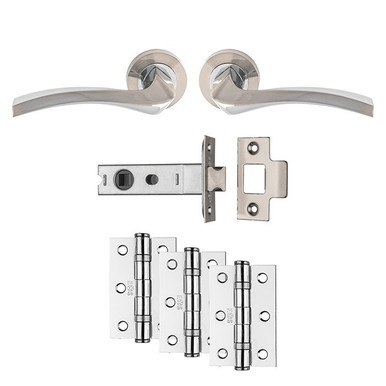 Further photograph of Carlisle Brass Sines Ultimate Door Pack Satin Nickel/Polished Chrome