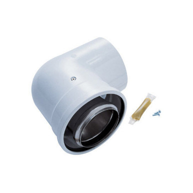 Worcester Bosch 90 Degree Elbow, White, Oilfit Boiler Range, 1 Year Warranty, 125mm product image