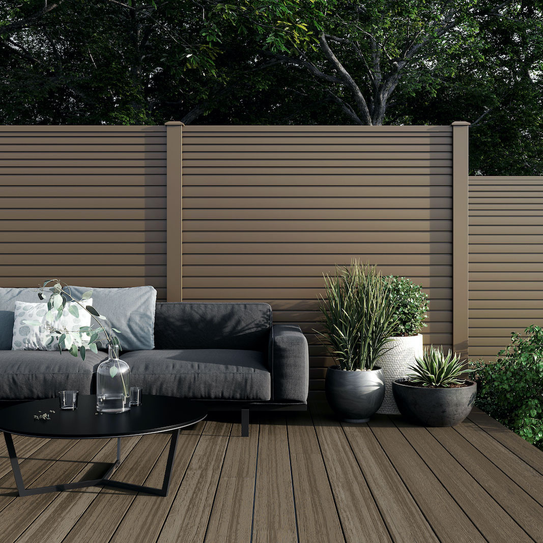 Photograph of Ecoscape Flax Embossed Composite Deck Board 23X138X3600mm