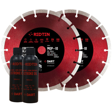 Red Ten Mgp-10 Diamond Blade Twin Pack 300mm C/W Oil