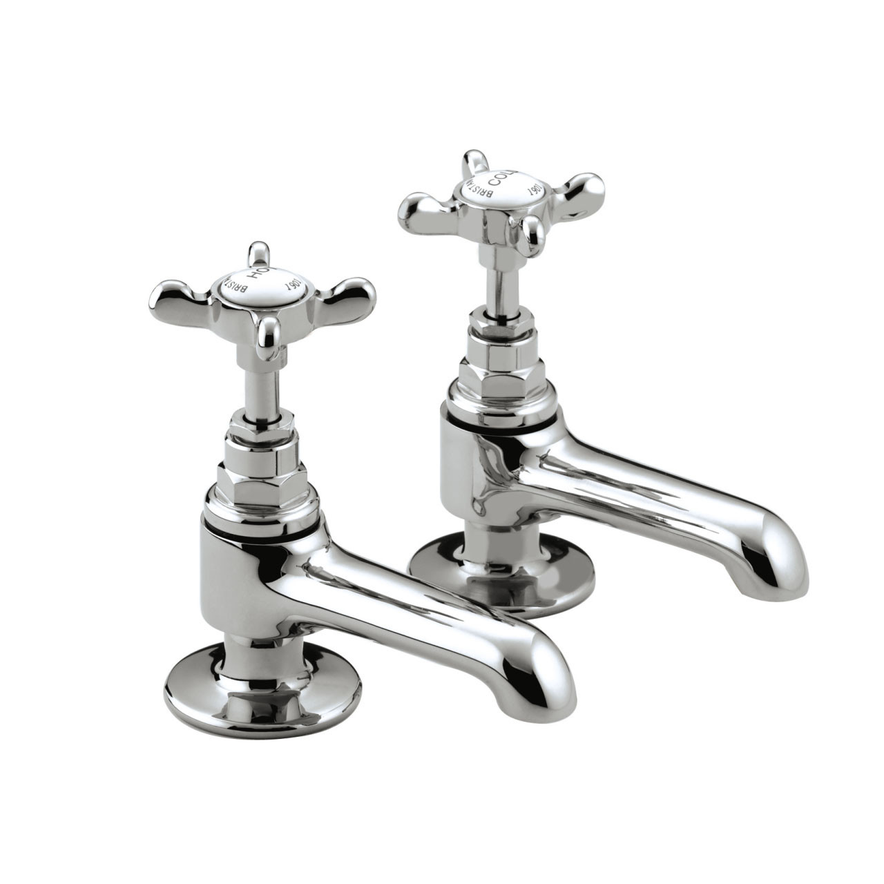 Photograph of Bristan 1901 Basin Pillar Taps with Ceramic Disc Valves Chrome