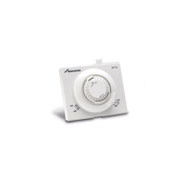 Photograph of Worcester Bosch Single Mech Timer, MT10 Series, White, 200x50x33mm