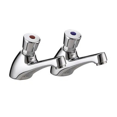 Non Concussive Basin Pillar Taps Chrome 1/2 product image