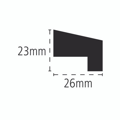 Further photograph of Cheshire Hardwood Firecheck Hockey Stick 26mm x 23mm x 2400mm PEFC