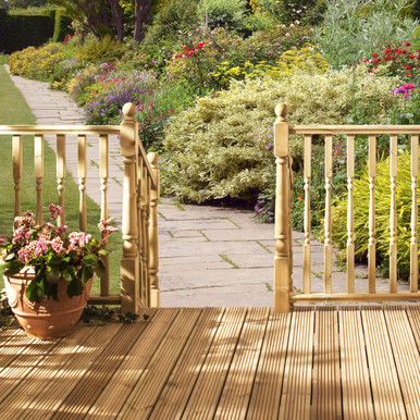 Further photograph of Decking Spindle Edwardian Turned Treated 41mm X 895mm PEFC