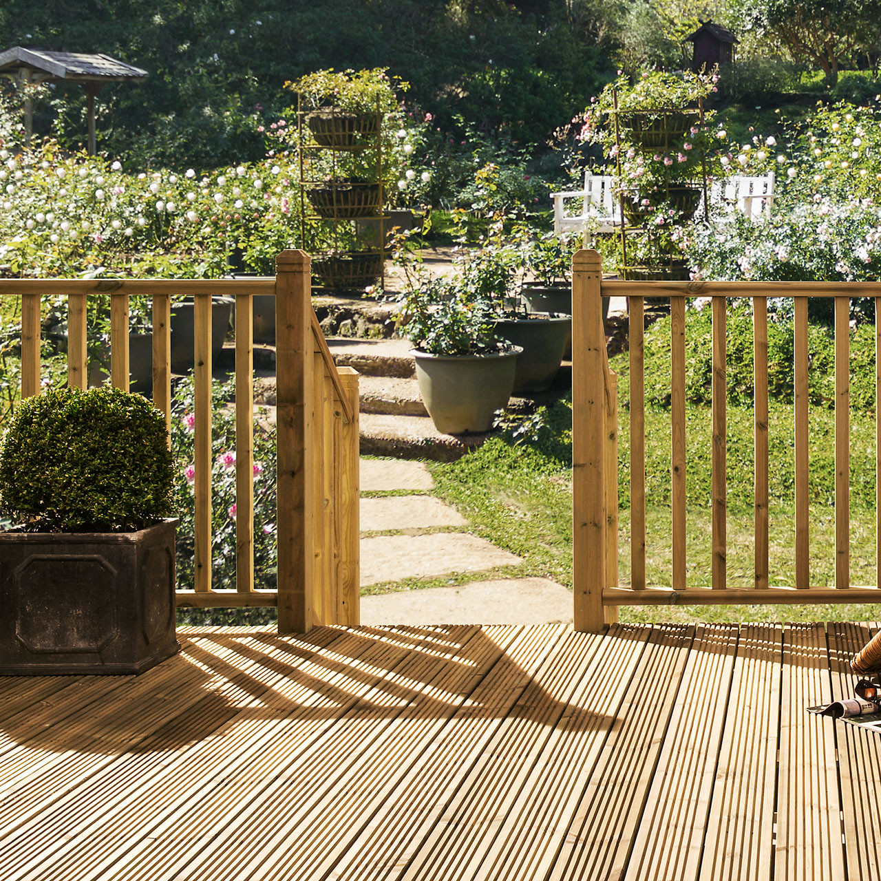 Photograph of Cheshire Universal Decking Rail 38mm x 75mm x 1795mm PEFC