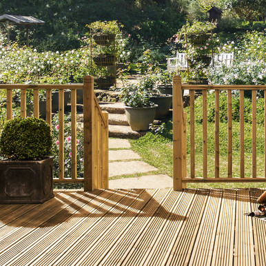 Further photograph of Cheshire Universal Decking Rail 38mm x 75mm x 1795mm