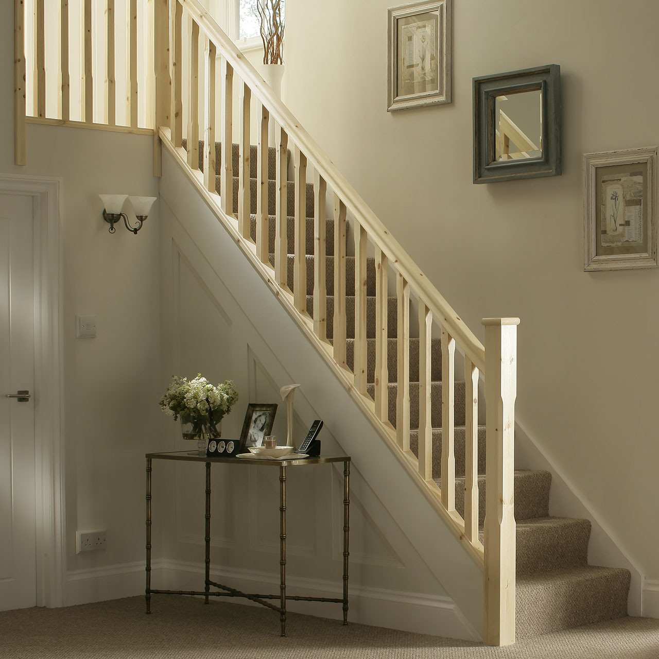 Photograph of Cheshire Benchmark Pine Full Stop Chamfered Newel 91mm x 91mm x 1500mm PEFC