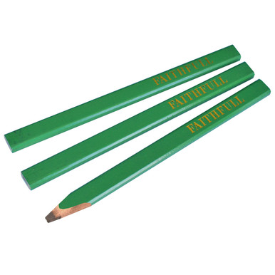 Carpenters Pencils - Green / Hard (Pack 3)