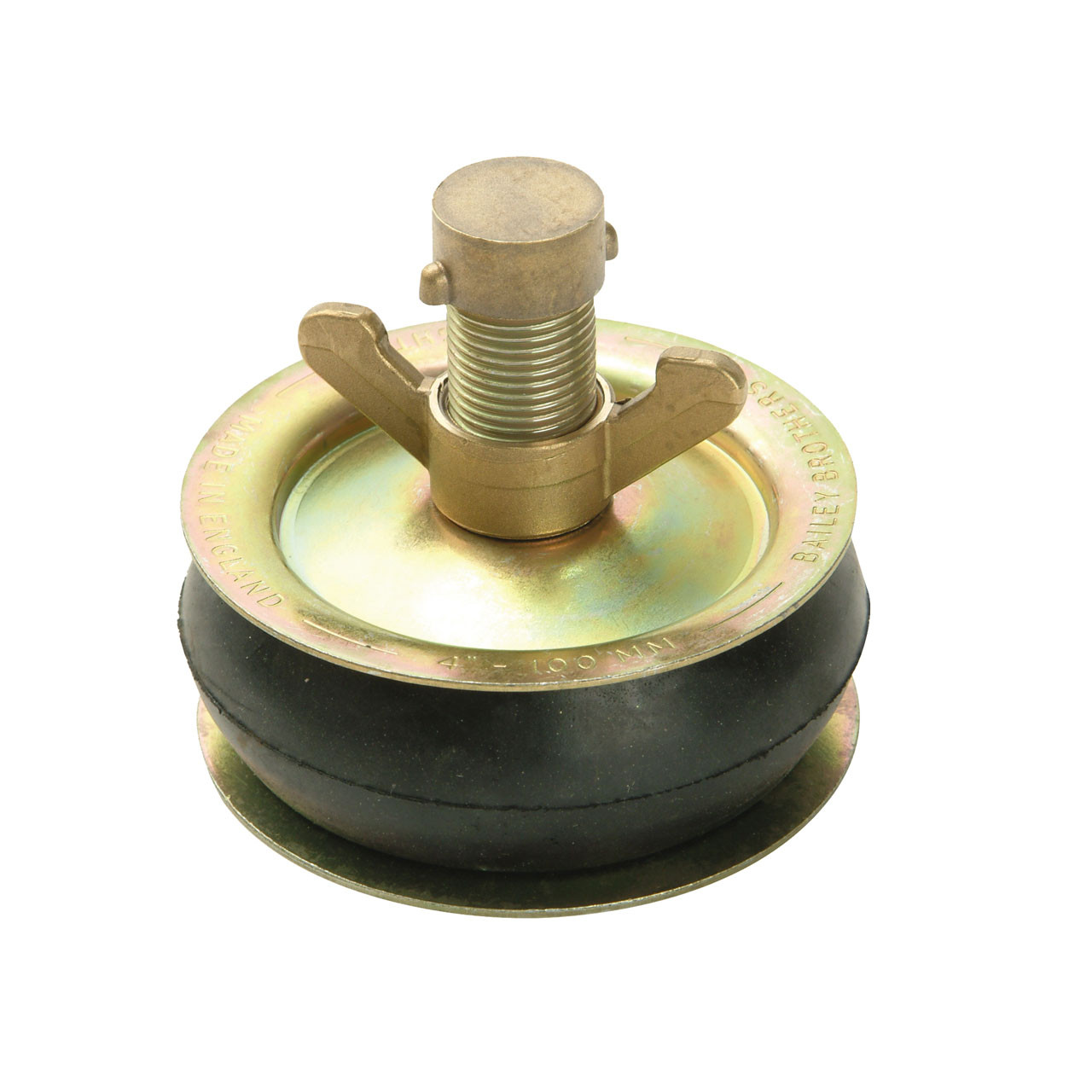 Photograph of 2416 Drain Test Plug 100mm (4in) - Brass Cap