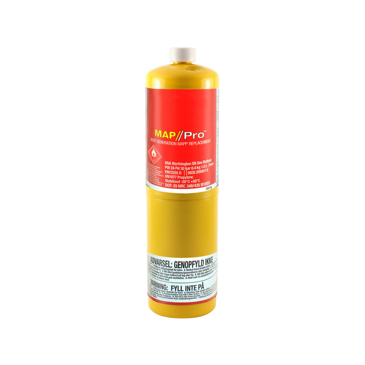 Photograph of Gas Cylinder MAPP CGA600 Fitting 400g