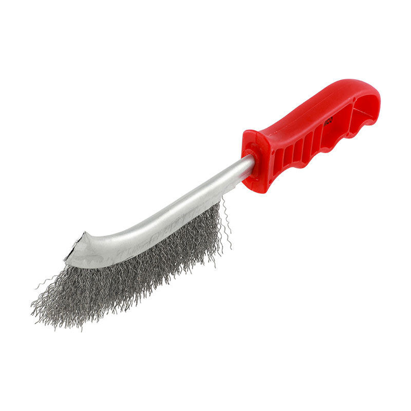 Photograph of Wire Scratch Brush Steel Red Handle