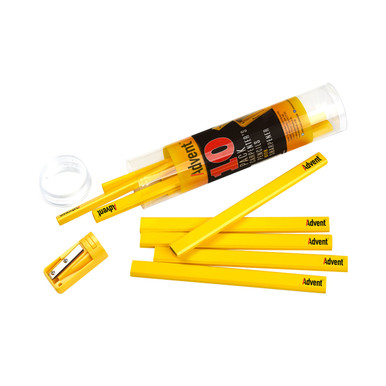 Carpenters Pencils (Tub of 10 + Sharpener)