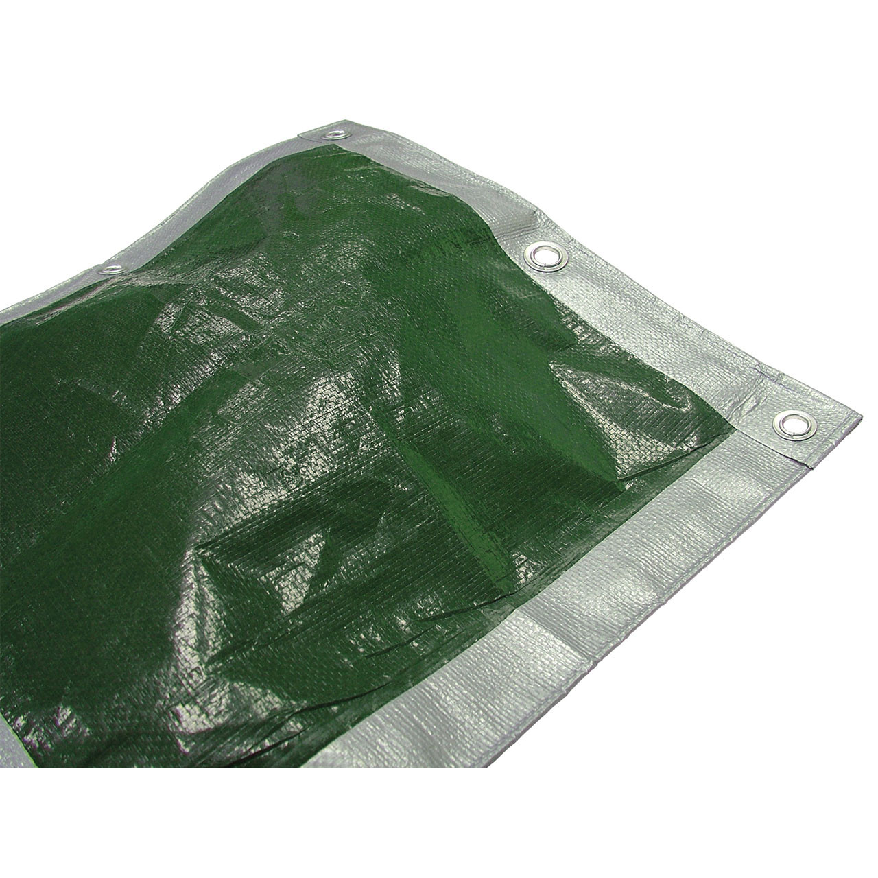 Photograph of Tarpaulin Green/Silver 3.6 x 2.7m (12 x 9ft) 80gsm