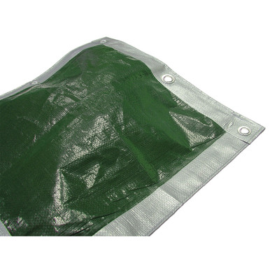 Further photograph of Tarpaulin Green/Silver 3.6 x 2.7m (12 x 9ft) 80gsm