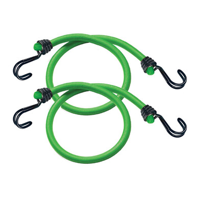 Twin Wire Bungee Cord 80cm Green 2 Piece