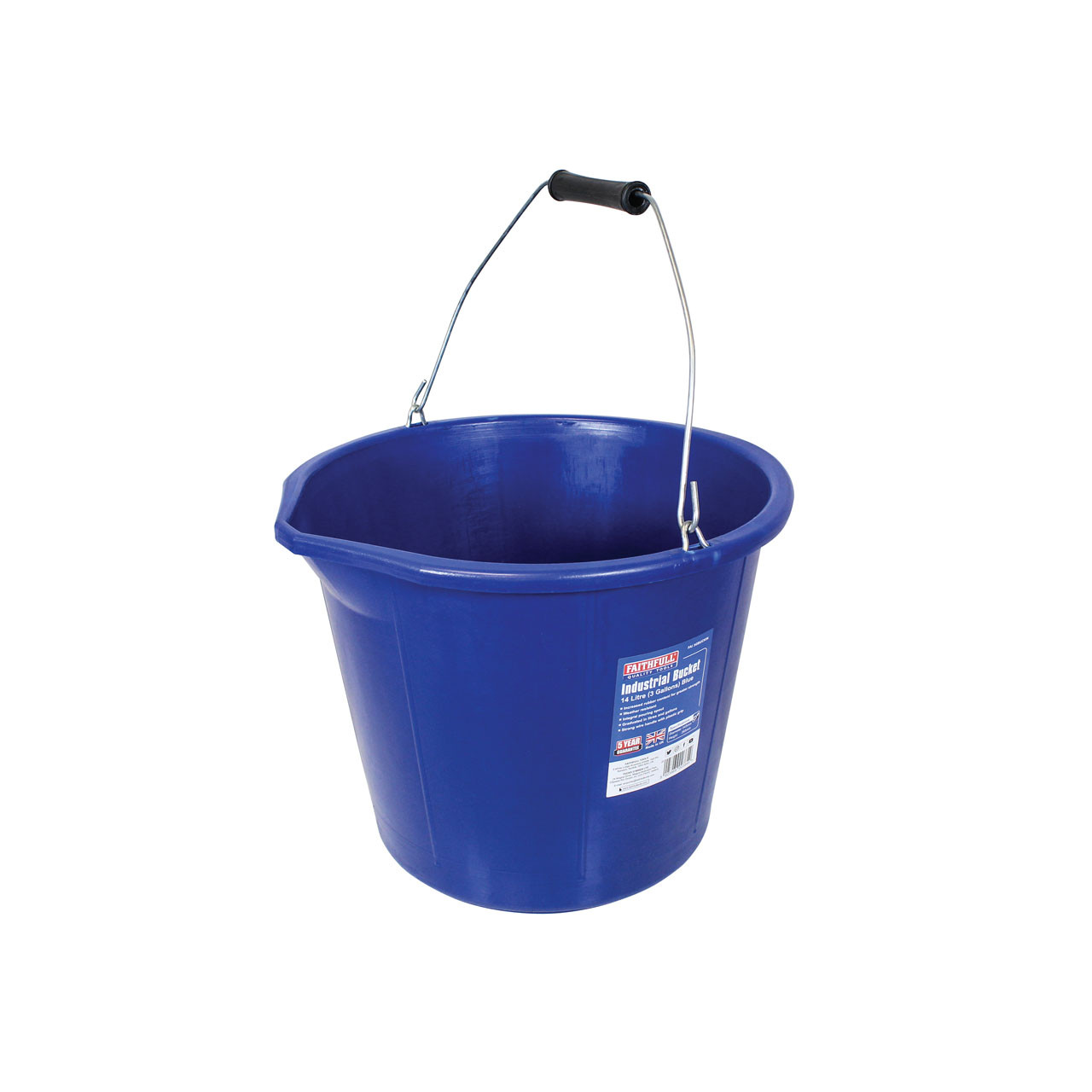 Photograph of Builder's Industrial Bucket 14 litre (3 gallon) - Blue