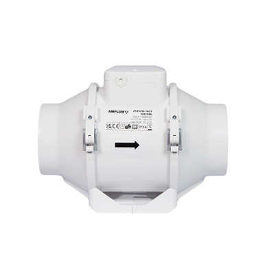 Further photograph of Airflow Av100t Mixed Flow Fan, 3 Year Warranty, 230V, White, Bracket Mount, 21W, 100mm