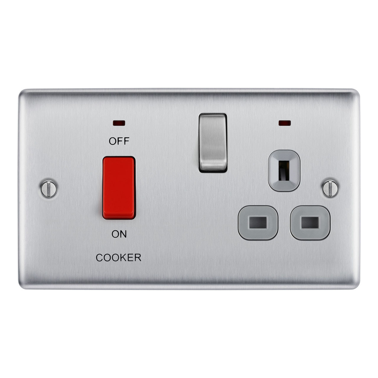 Photograph of BG Electrical Brushed Steel 45A Cooker Switch