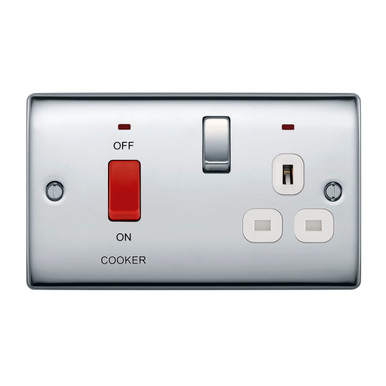 BG Electrical Polished Chrome 45A Cooker Switch