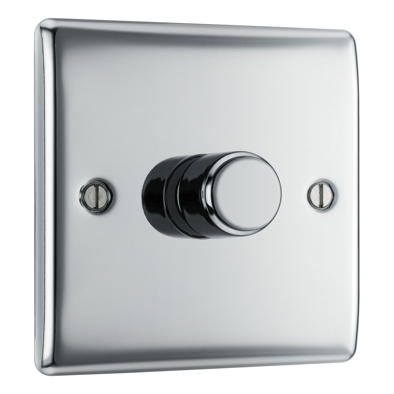 Photograph of BG Electrical Polished Chrome 1 Gang 2Way Dimmer Switch