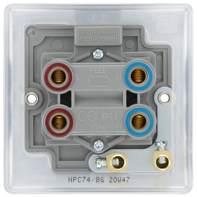 Further photograph of BG Electrical Polished Chrome 45A Square Cooker Switch