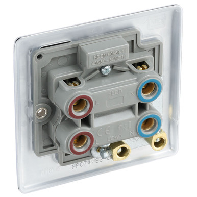 Further photograph of BG Electrical Polished Chrome 45A Square Cooker Switch