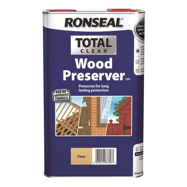 Photograph of Ronseal Trade Total Wood Preserver Clear 5L