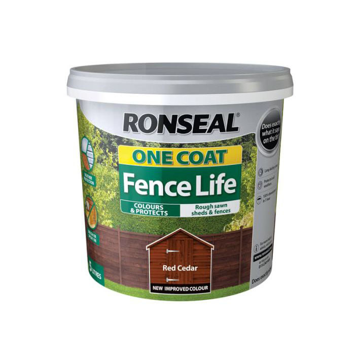 Photograph of Ronseal One Coat Fence Life Red Cedar 5L