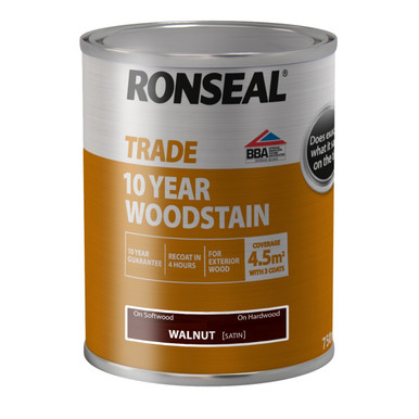 Ronseal Trade 10 Year Woodstain Walnut 750ml product image