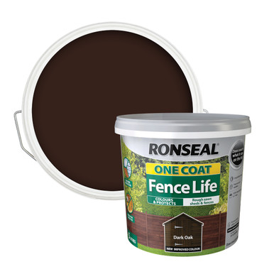 Further photograph of Ronseal One Coat Fence Stain Dark Oak 5L