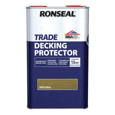 Further photograph of Ronseal Trade Decking Protector Natural 5L