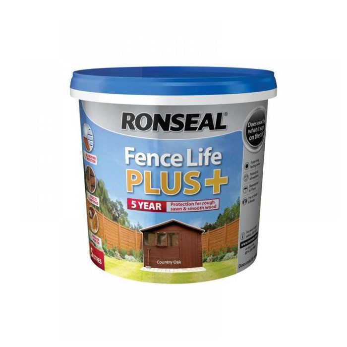 Photograph of Ronseal Fence Life Plus 5 Year Country Oak 5L