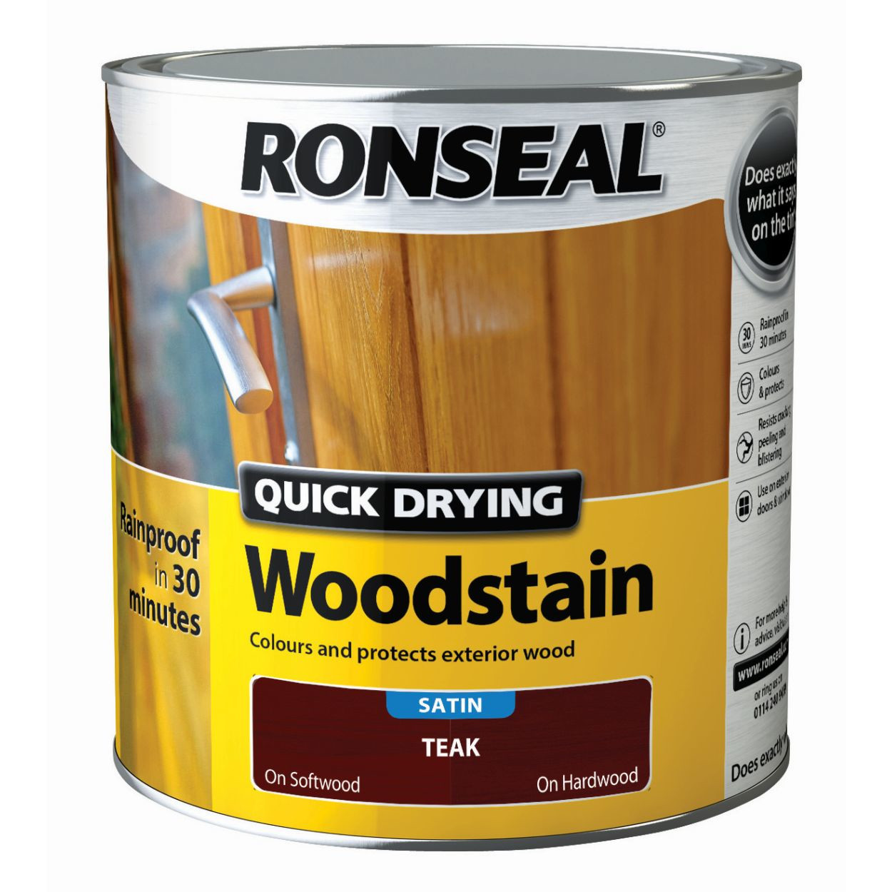 Photograph of Ronseal Quick Drying Woodstain Teak Satin 2.5L