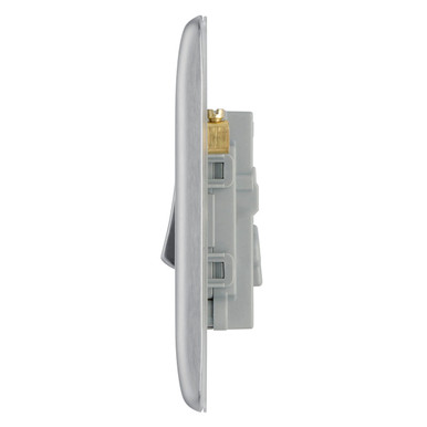 Further photograph of BG Electrical 1 Gang Intermediate Switch Brushed Steel