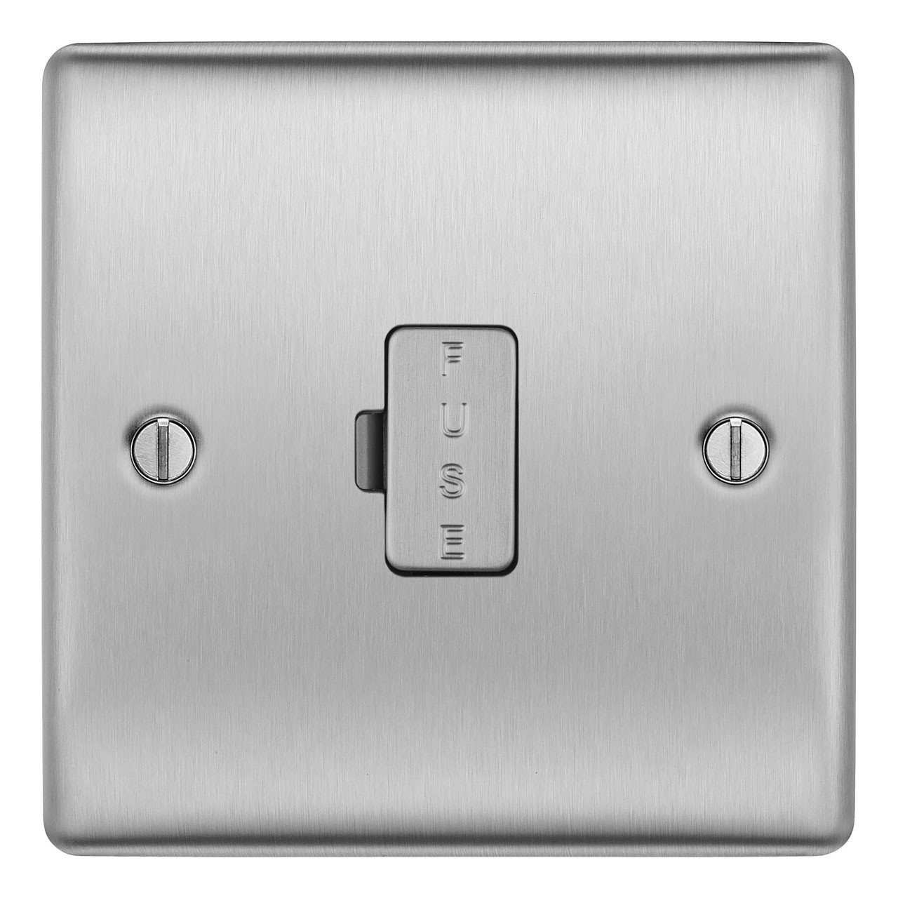 Photograph of BG Electrical Unswitched Fuse Spur Brushed Steel