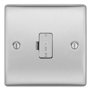 Further photograph of BG Electrical Unswitched Fuse Spur Brushed Steel